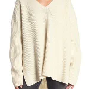 NWT AllSaints Clea V-Neck Hi-Low Sweater (Sz L)